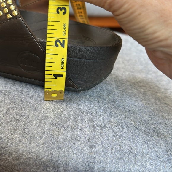 Fitflop “Kaia Croc” shiny gold embellished flip flop sandal - Picture 13 of 13